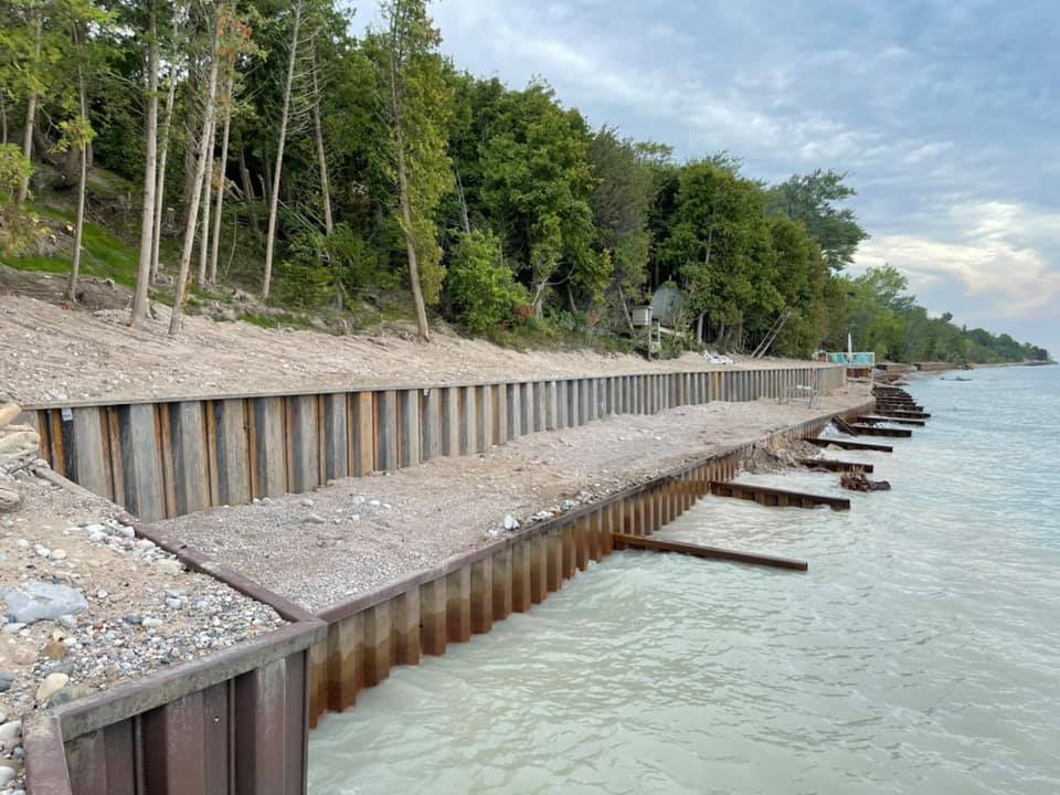 shoreline retaining walls in Blue Haven Beach