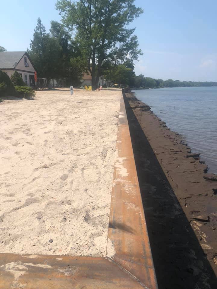 shoreline construction in Kettle Point, Ontario