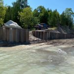 shoreline retaining walls in Cedar Bank