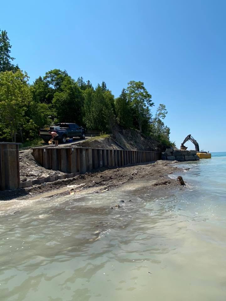 shoreline walls in Cedar Bank