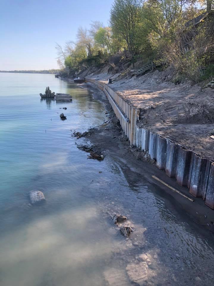 shoreline retaining walls in Grand Bend