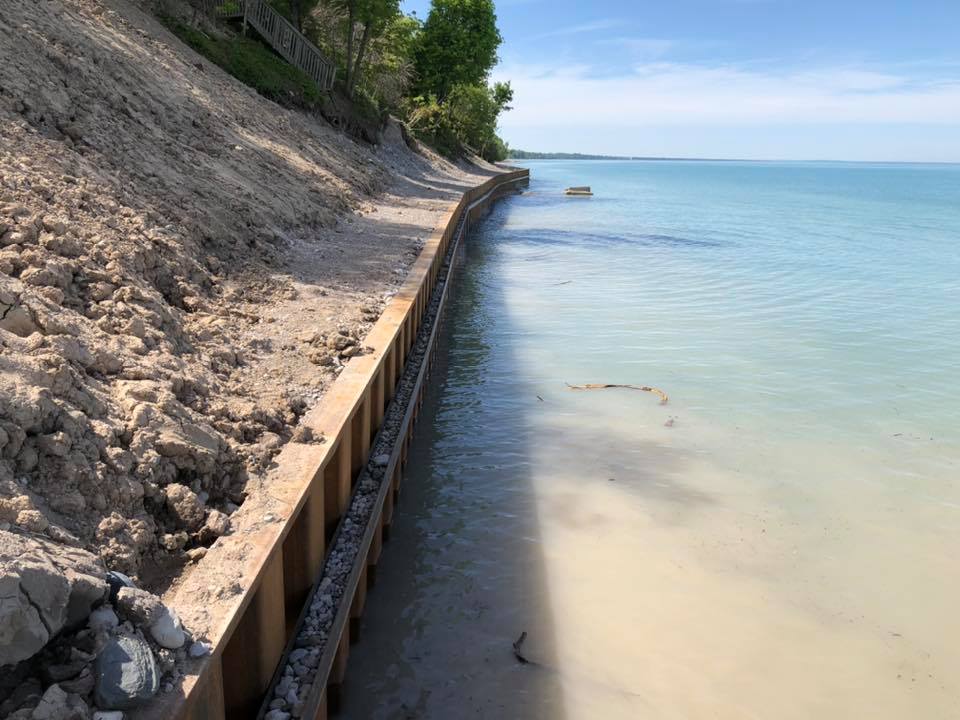 shoreline walls in Grand Bend