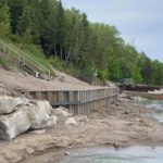 shoreline construction restoration with new retaining walls