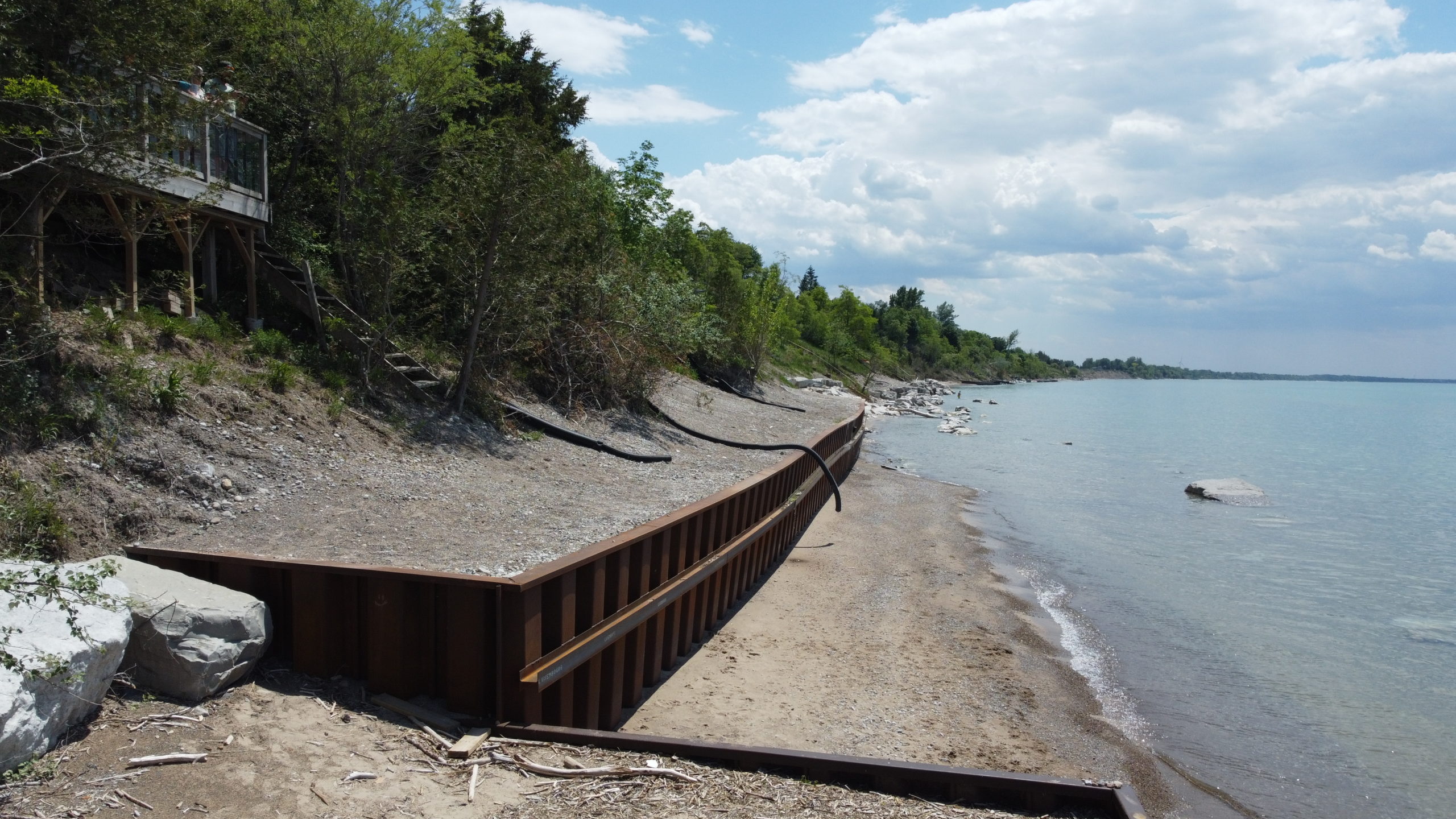 Water near a shore line.