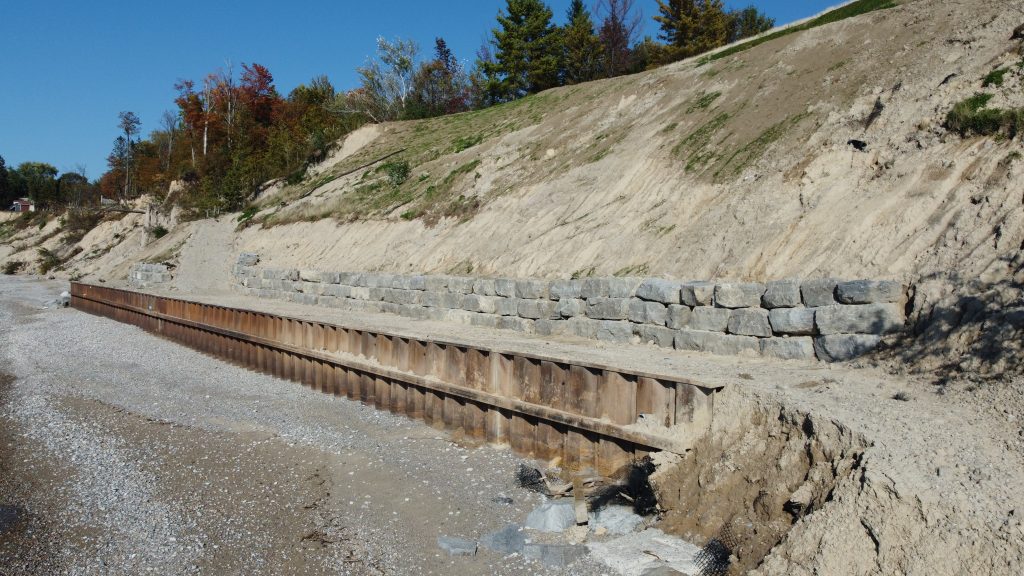 sloping lake bank restoration
